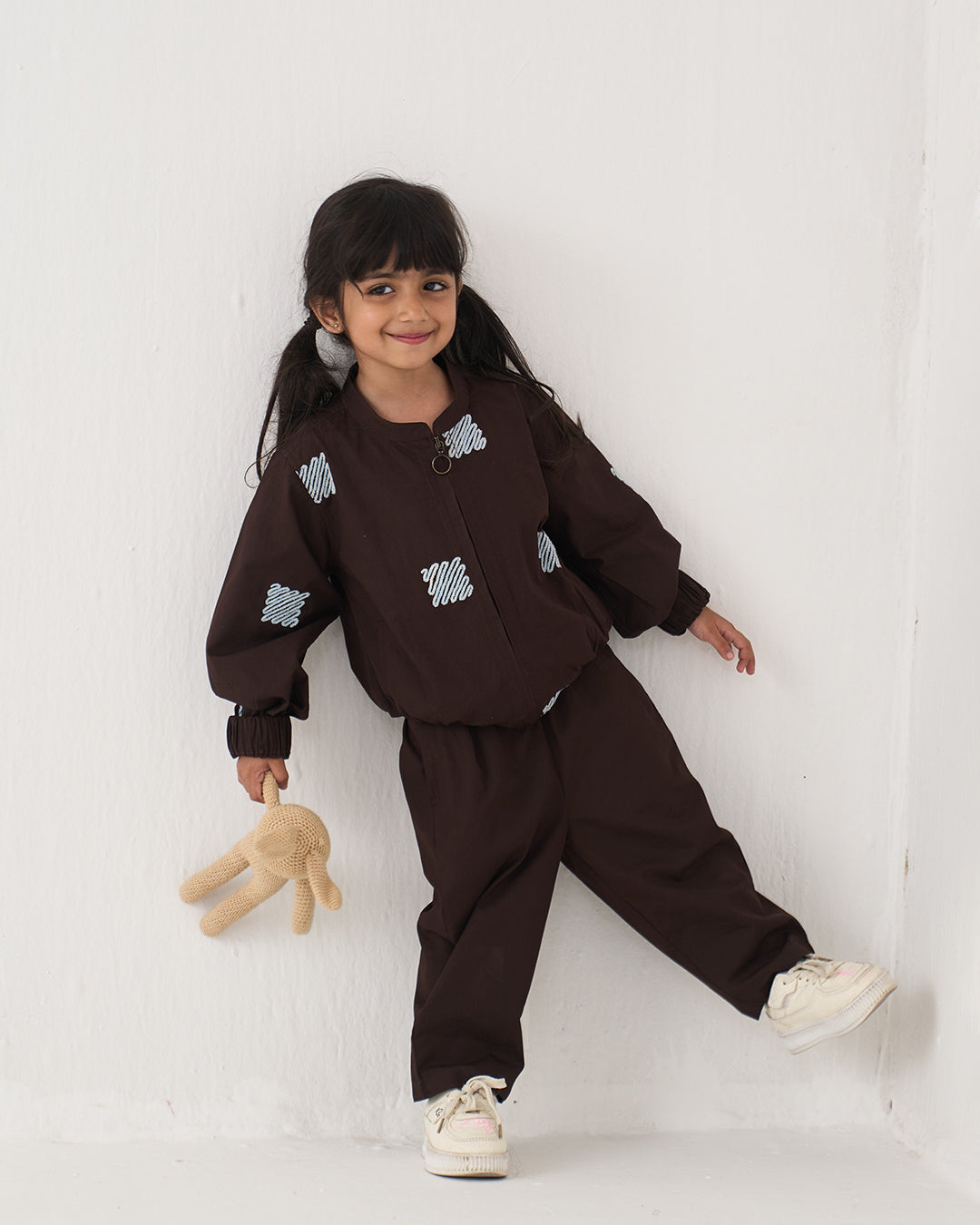 EMB. BOMBER JACKET CO-ORD SET OF 2