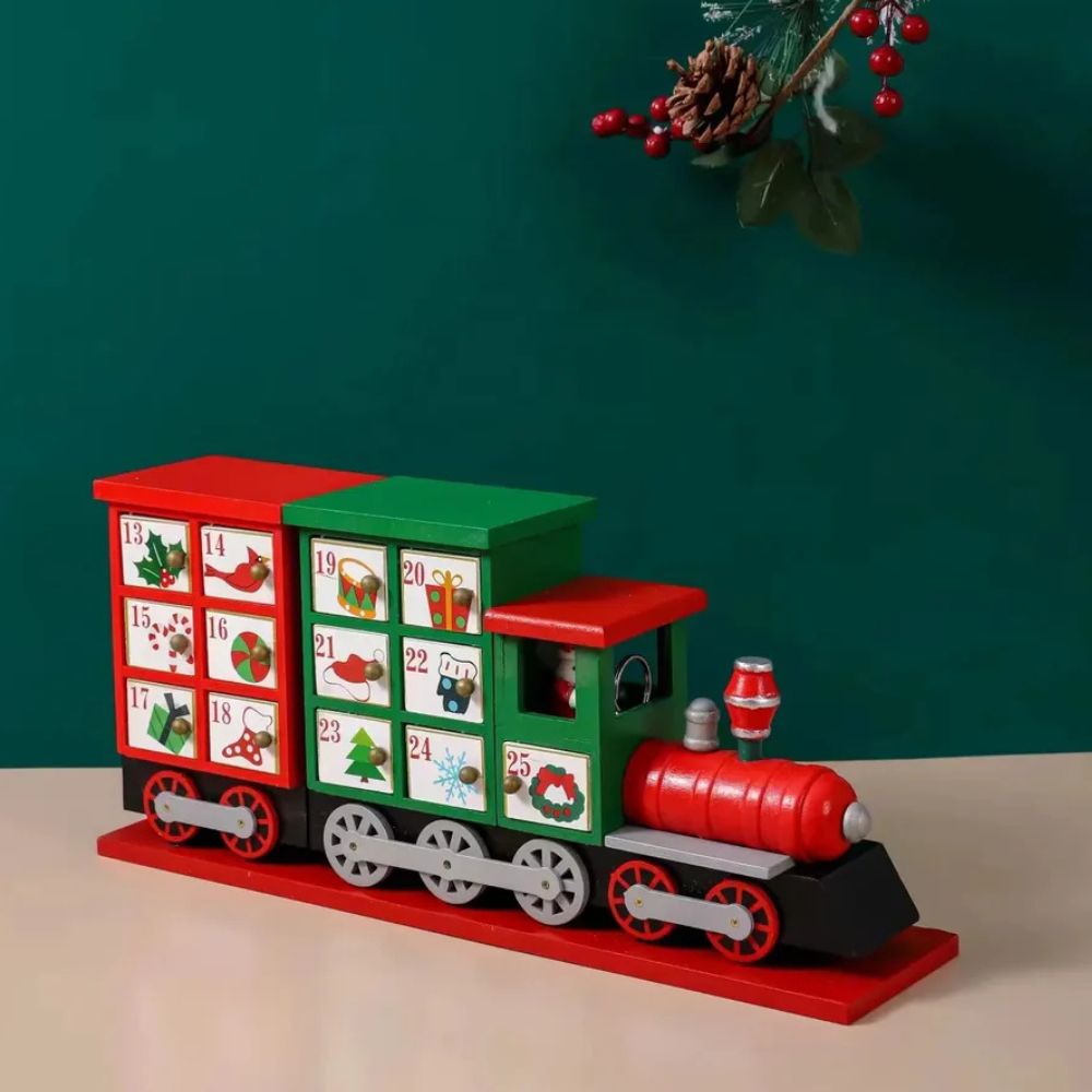 Wooden Advent Calendar - Festive Freight Countdown Train