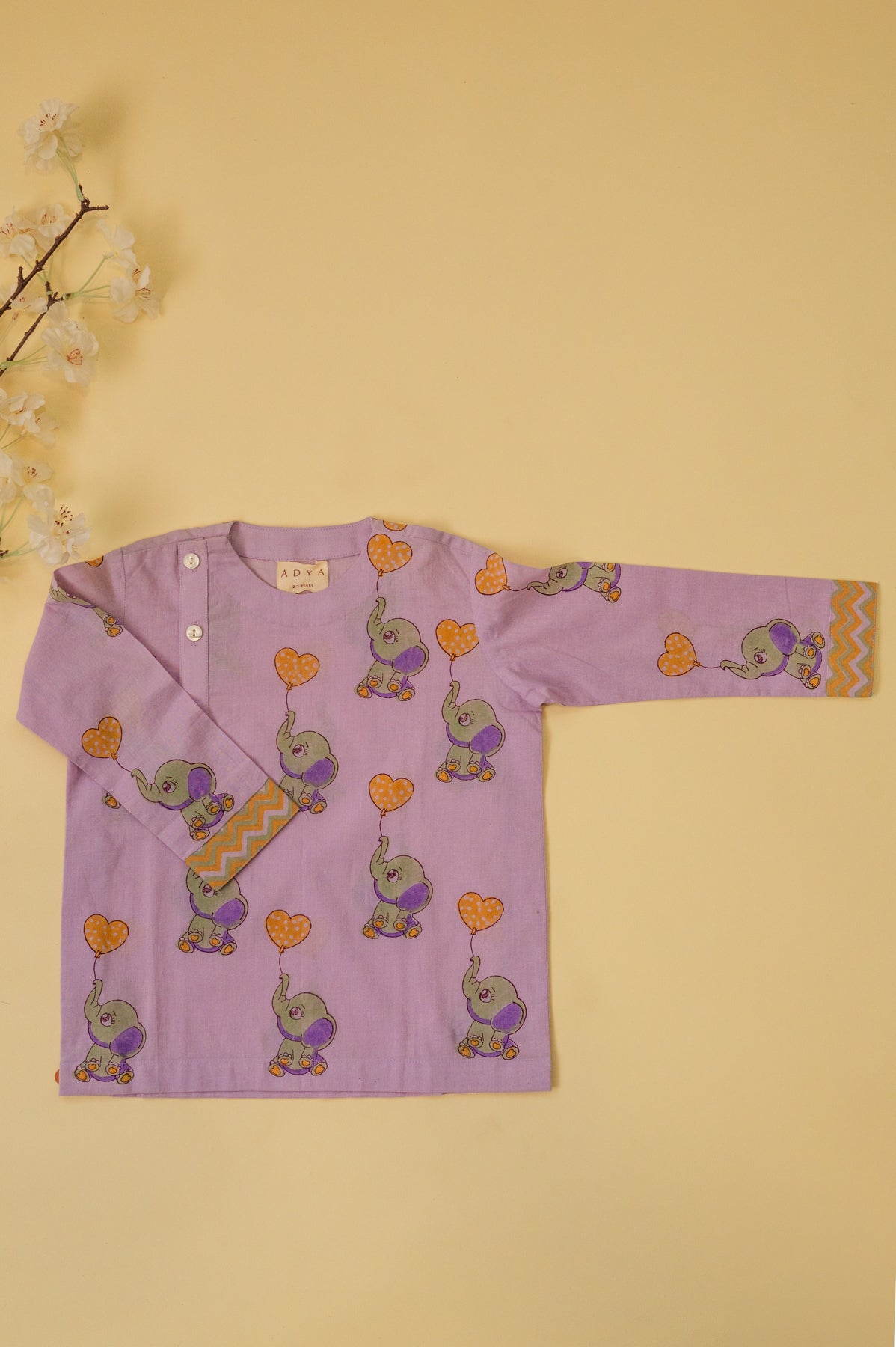 Light Purple Elephant Kids Night Suit