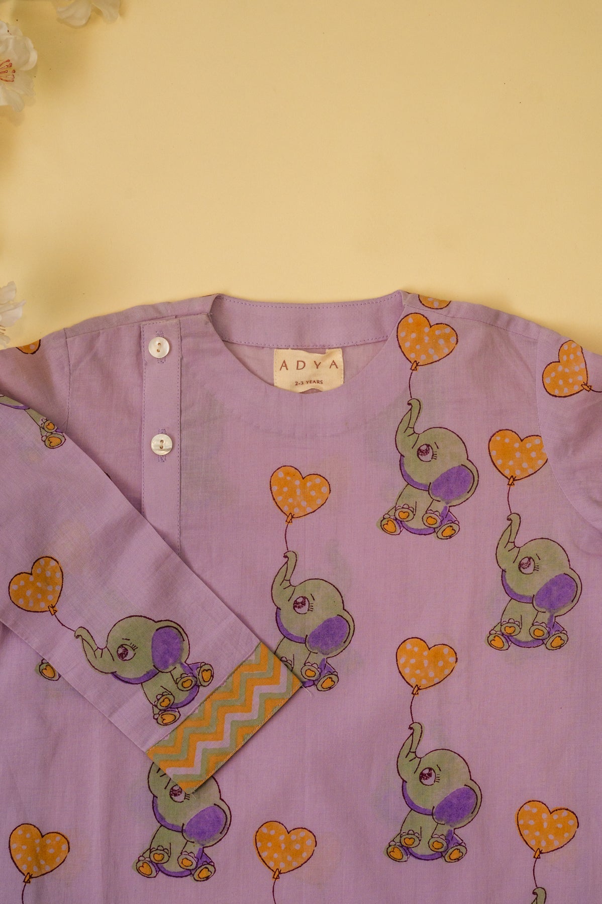 Light Purple Elephant Kids Night Suit