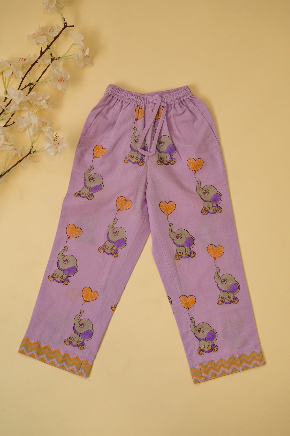 Light Purple Elephant Kids Night Suit