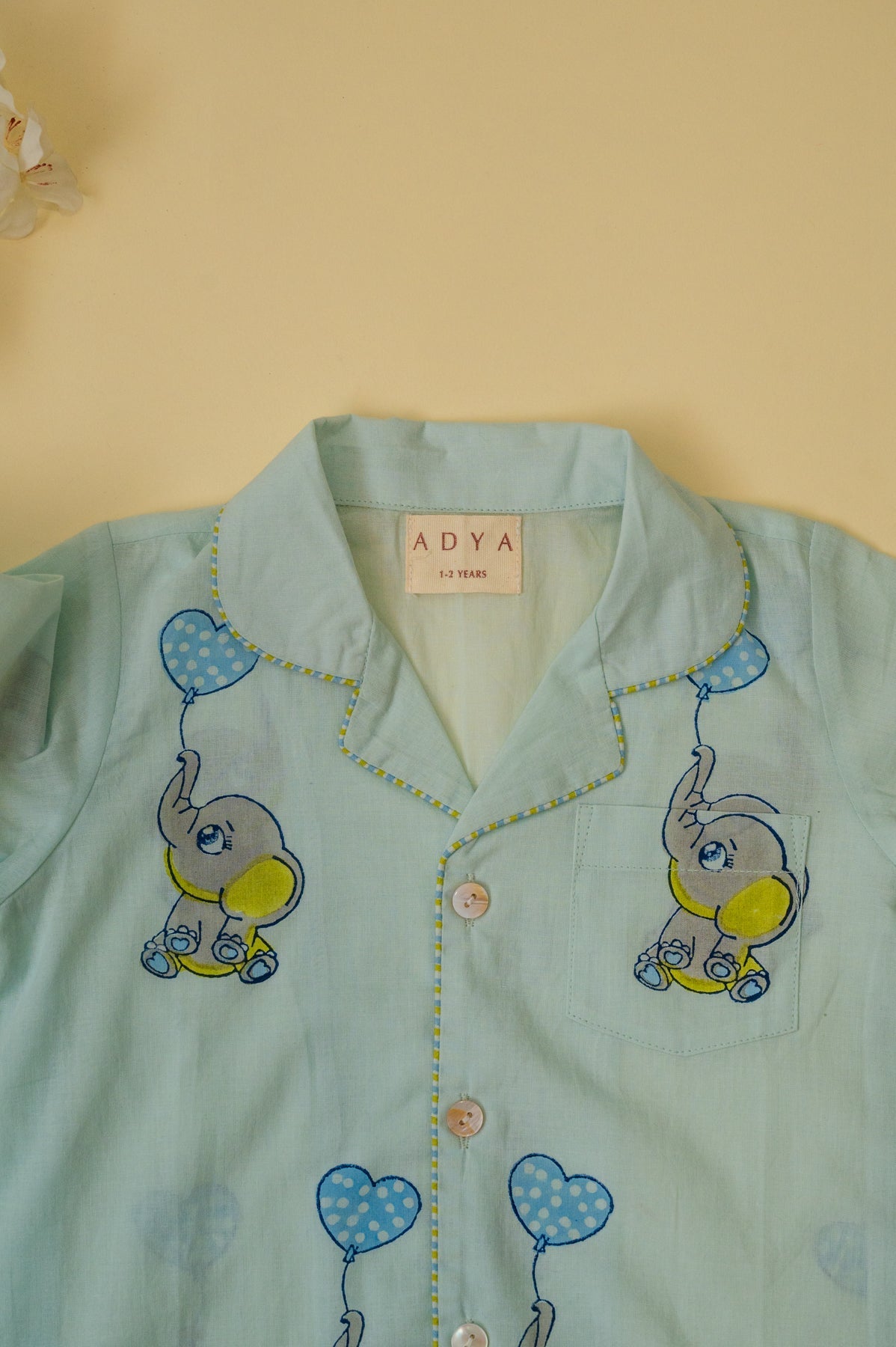 Light Blue Elephant Kids Night Suit