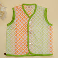 Orange Green Geometric Infant Jhabla