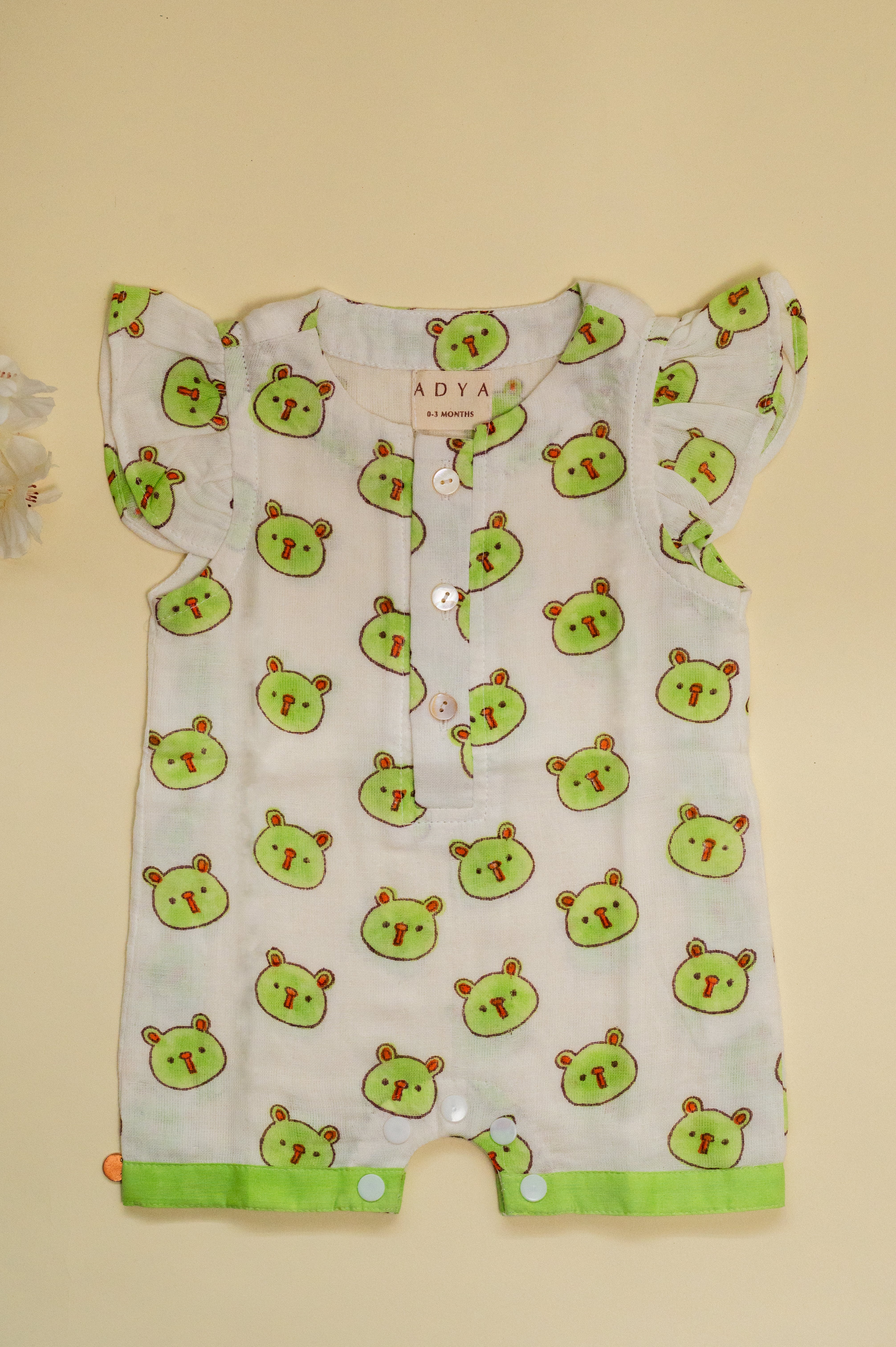 Green Panda Infant Romper