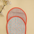 Peach Blue Spiral Cotton Reversible Burp Cloth- Pack of 2
