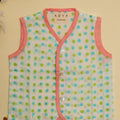 Green & Blue Polka Dots Infant Jhabla