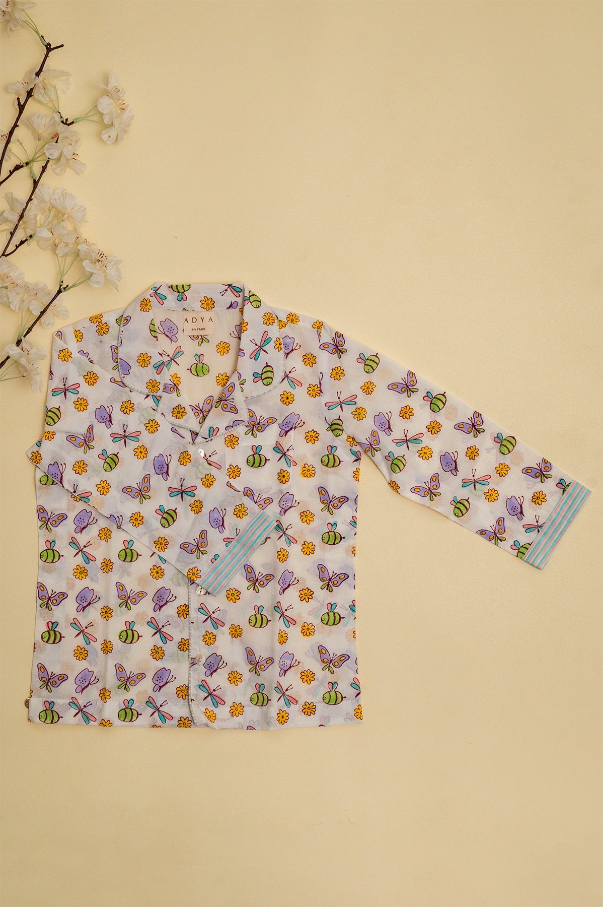 Lilac Butterfly Kids Night Suit