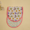Lilac Butterfly Cotton Reversible Burp Cloth- Pack of 2