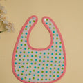 Pink Blue Polka Dots Cotton Reversible Bib