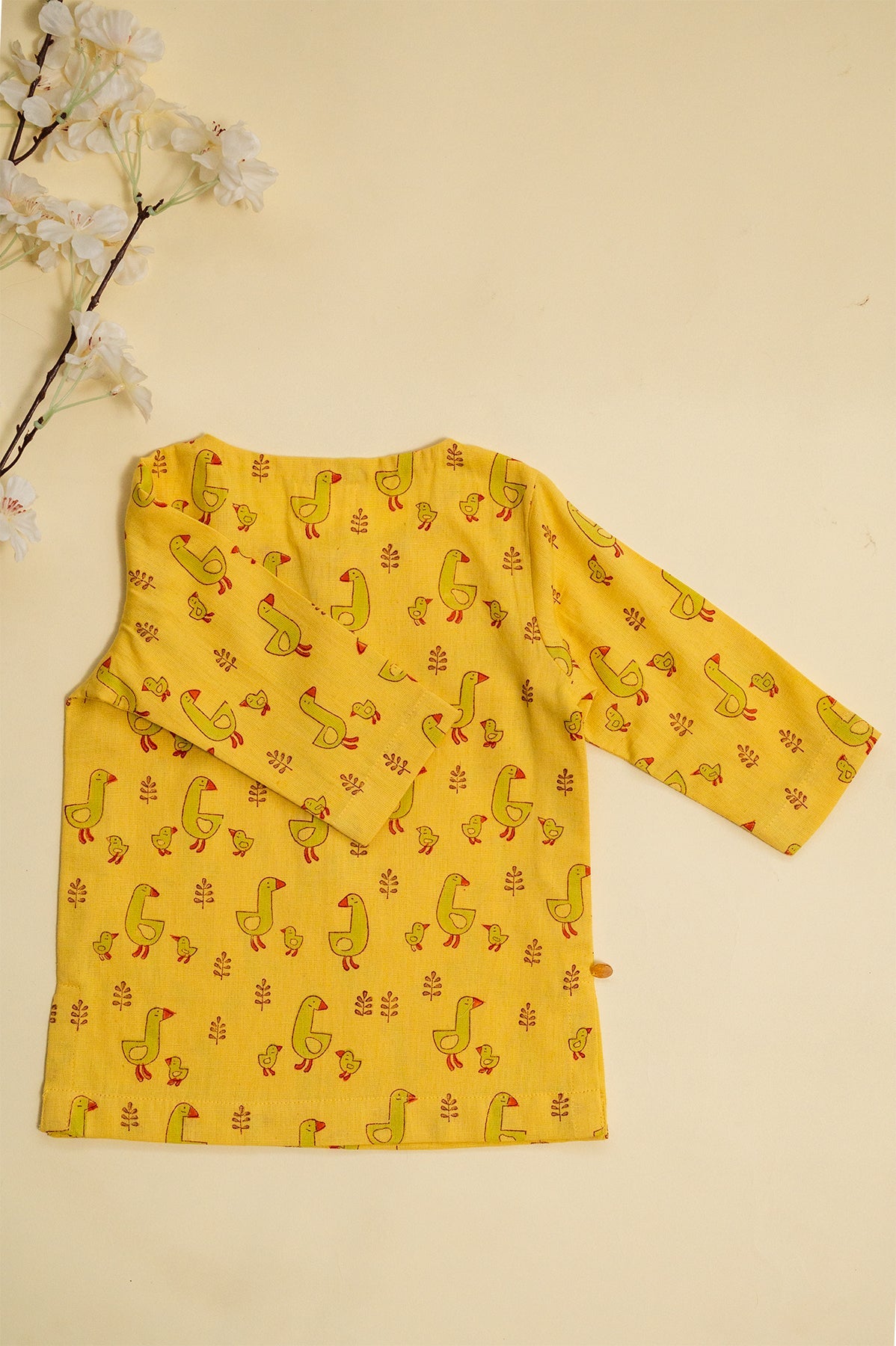 Yellow Duckling Block Print Kurta Set