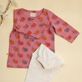 Pink Snail Block Print Kurta Set