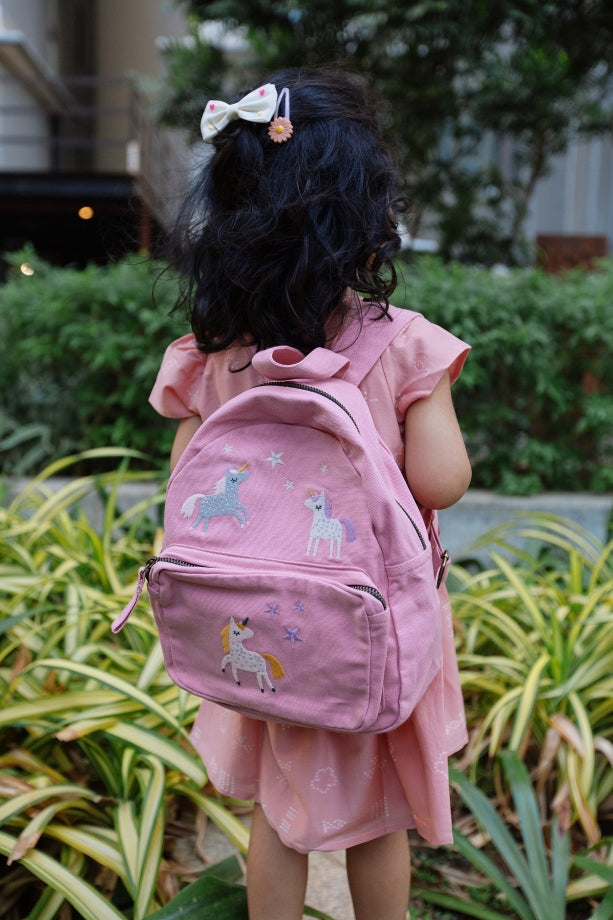 Organic Canvas Backpack | Dino - Sky Blue - Totdot