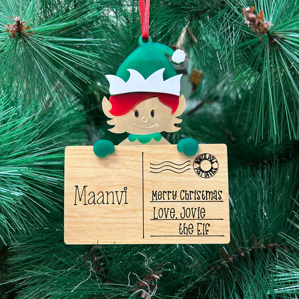 Post Card Ornament - Jovie the Elf