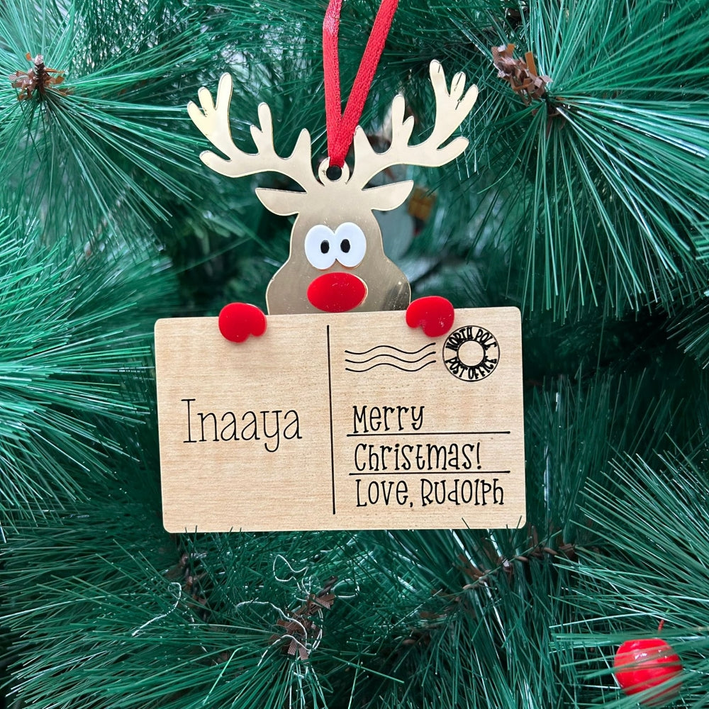 Post Card Ornament - Rudolf