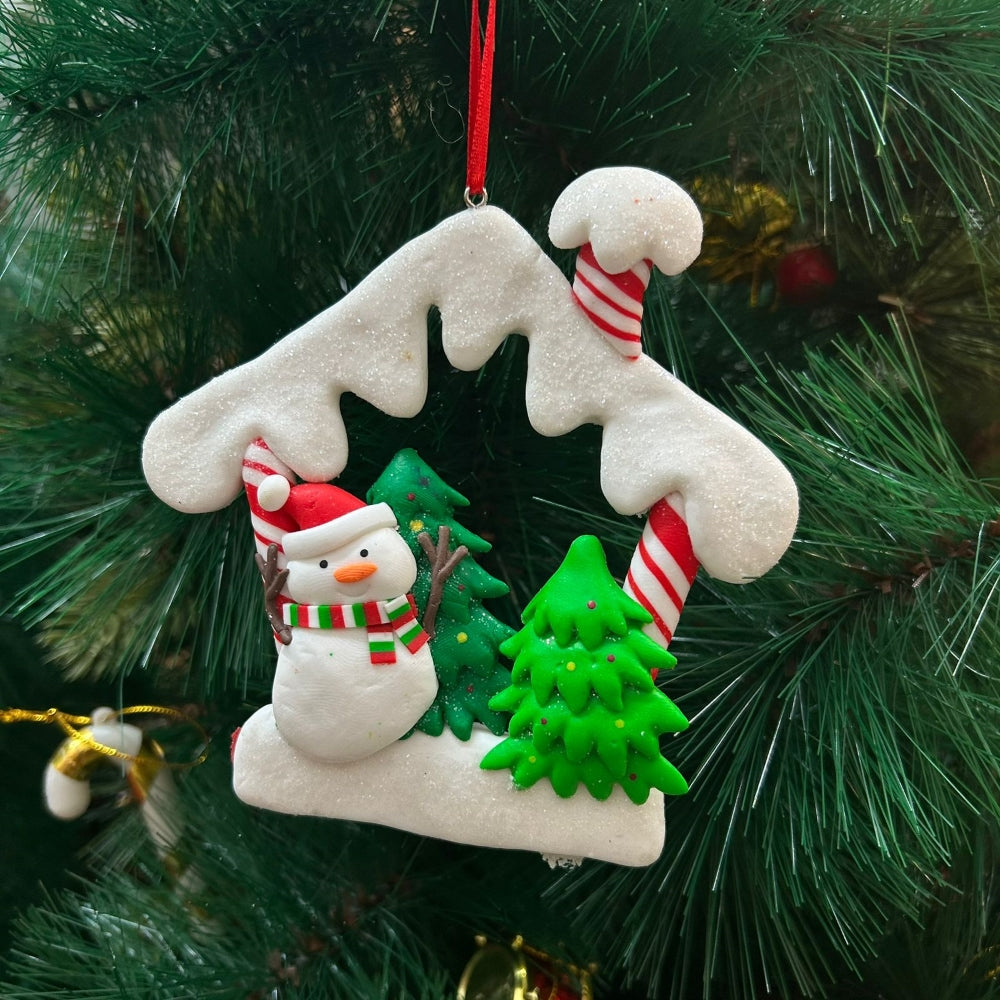 Snowman in a Hut Ornament