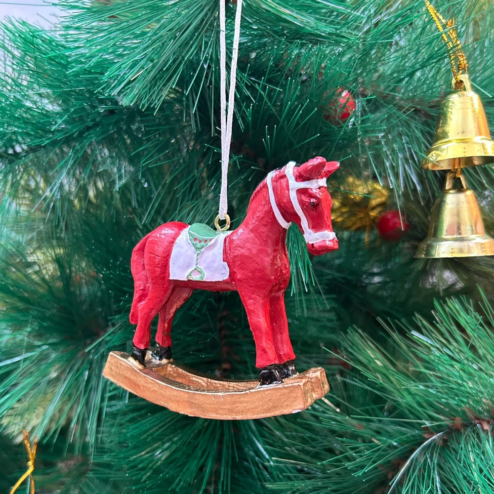 Red Rocking Horse Ornament