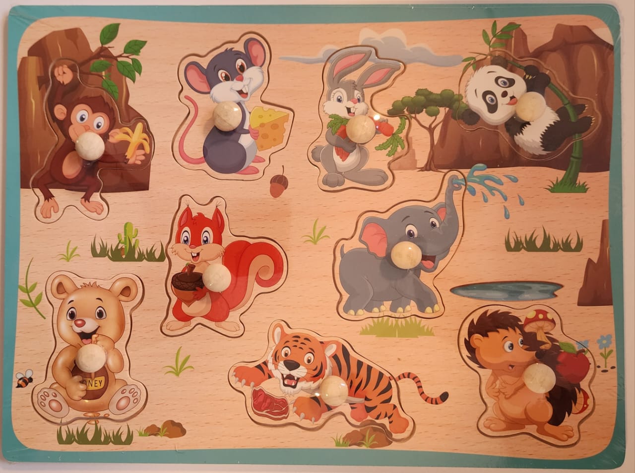 Jungle Animal 4 Knob Puzzle