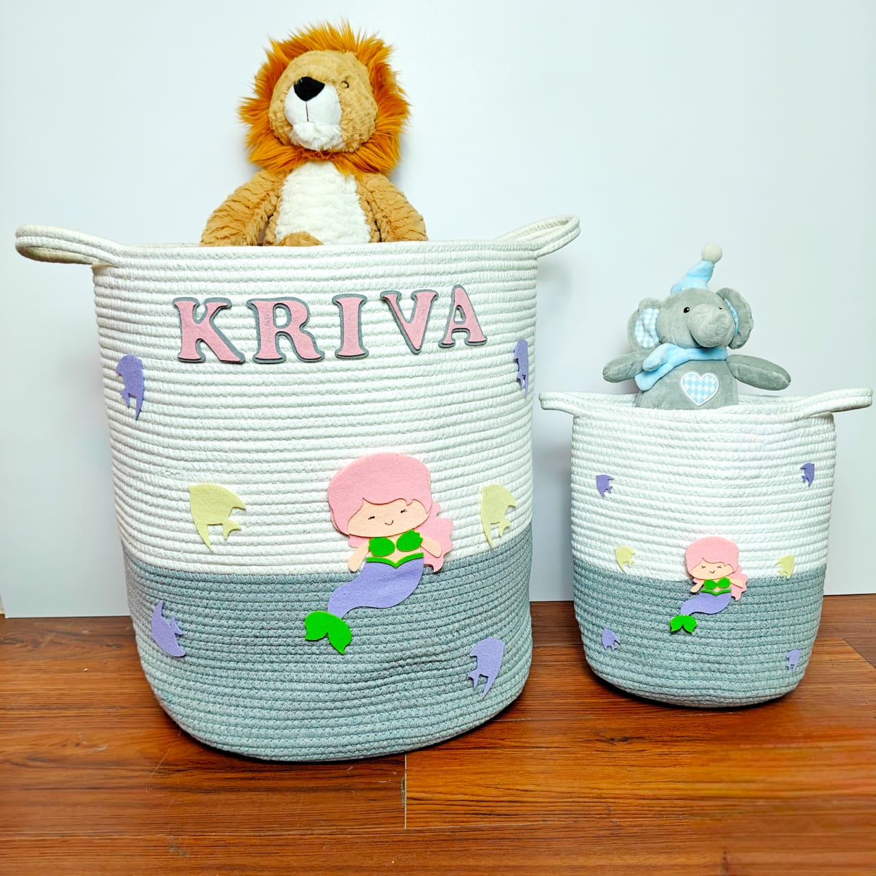 Jute Cotton Storage Basket - Mystical Ocean Friends