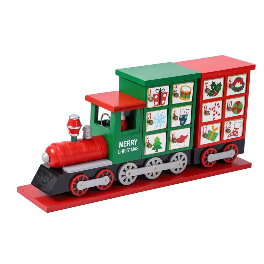 Festive Freight Countdown Train - Wooden Advent Calendar