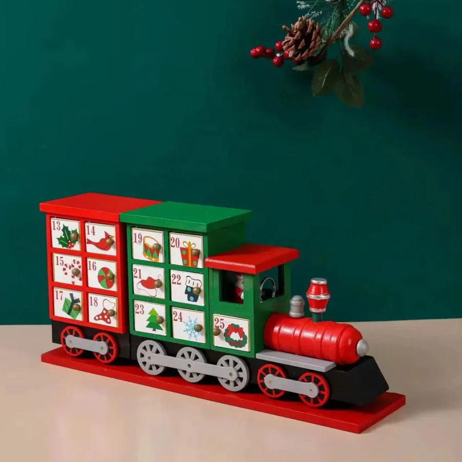 Festive Freight Countdown Train - Wooden Advent Calendar