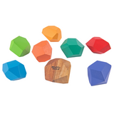 Wooden Stone Balancing Blocks | Rainbow Stacking Sensory Toy (8 Pcs)