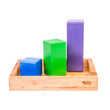 Wooden Building Blocks with Tray | Stacking Rainbow Toy (12 Pcs)