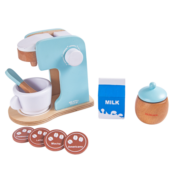 Wooden Coffee Maker Blue Color
