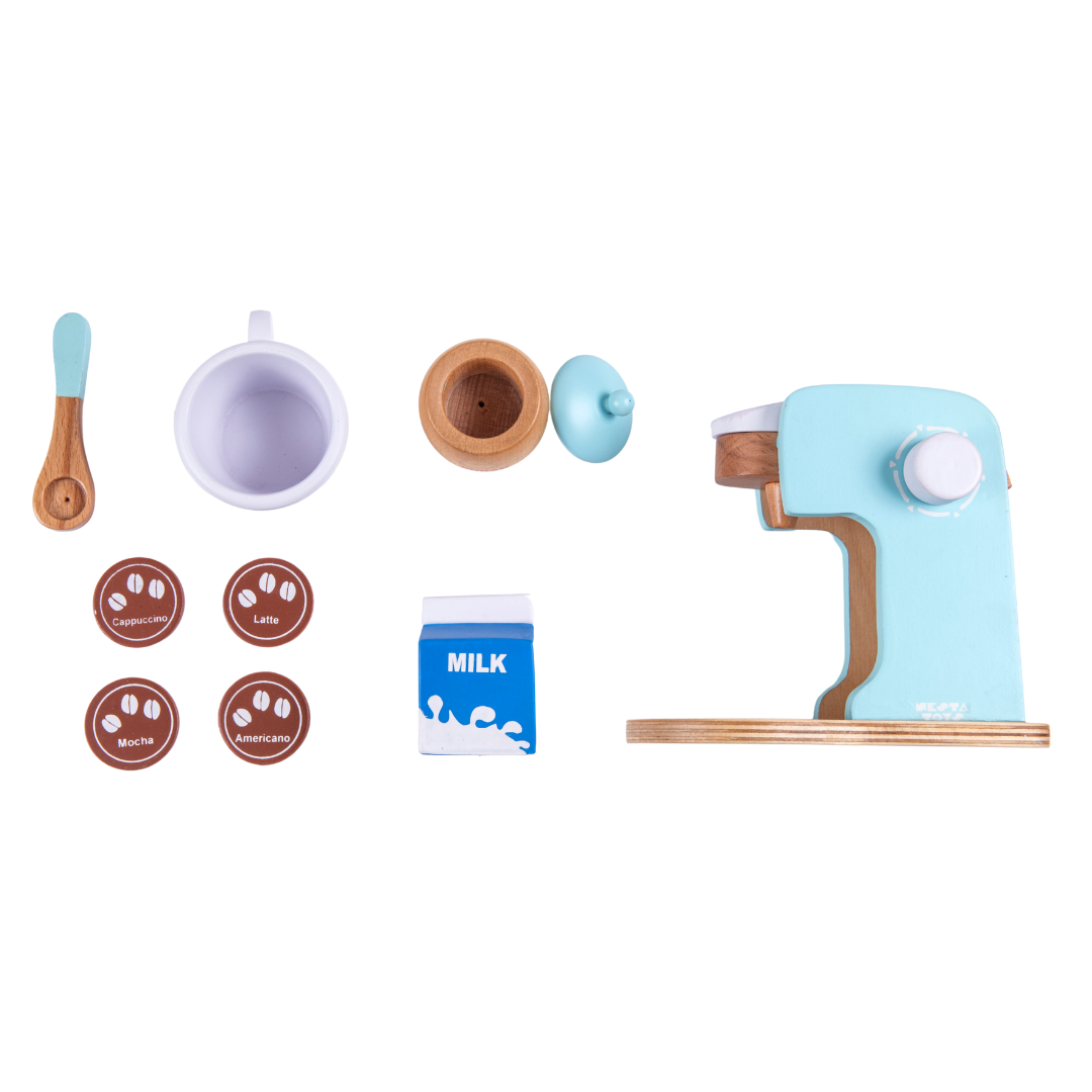 Wooden Coffee Maker Blue Color - Totdot