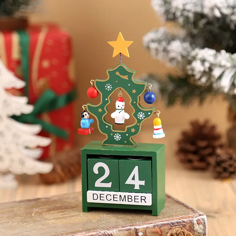 Wooden DIY Advent Calendar - Countdown to Merry Day Green