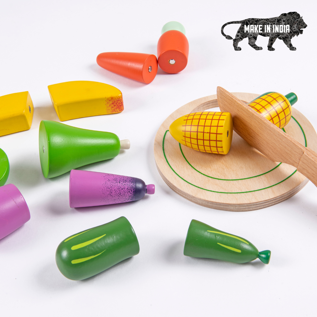 Wooden Vegetable and Fruit Toy Set (15 Pcs) - Totdot