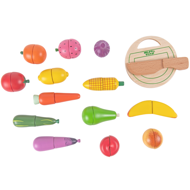 Wooden Vegetable and Fruit Toy Set (15 Pcs)