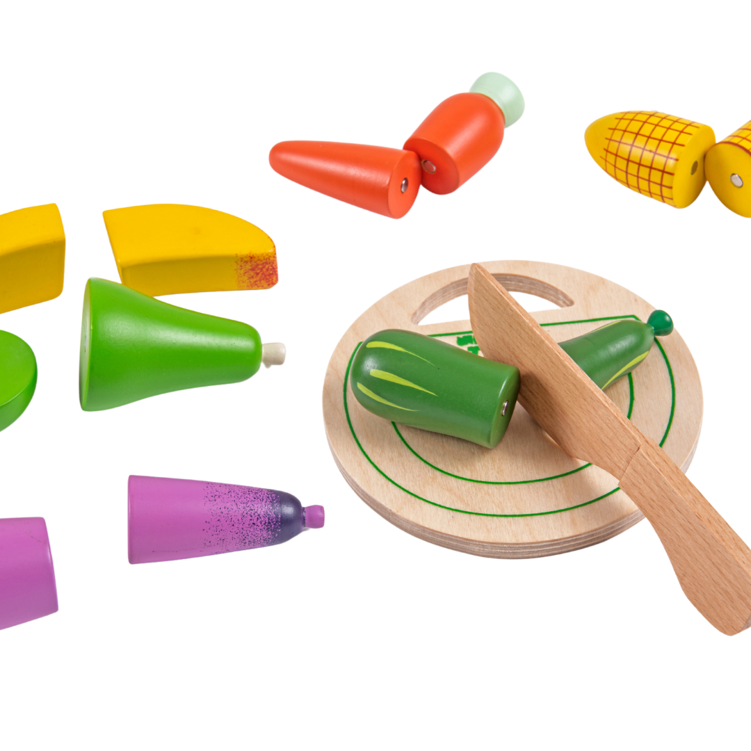 Wooden Vegetable and Fruit Toy Set (15 Pcs) - Totdot