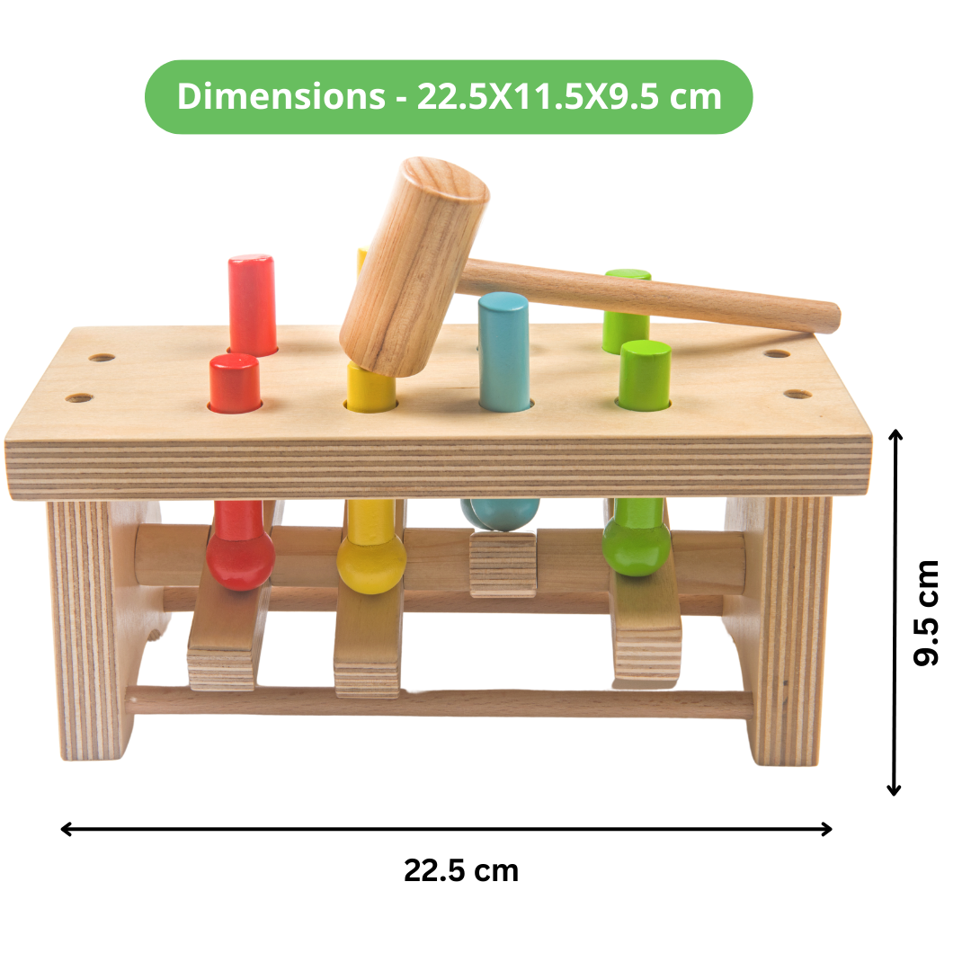 Pounding Bench Wooden Toy with Hammer