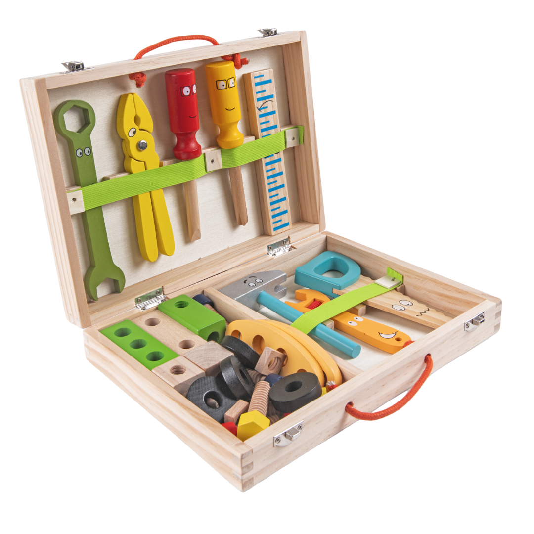 Wooden Tool Kit Set with Tool Box 36-Piece