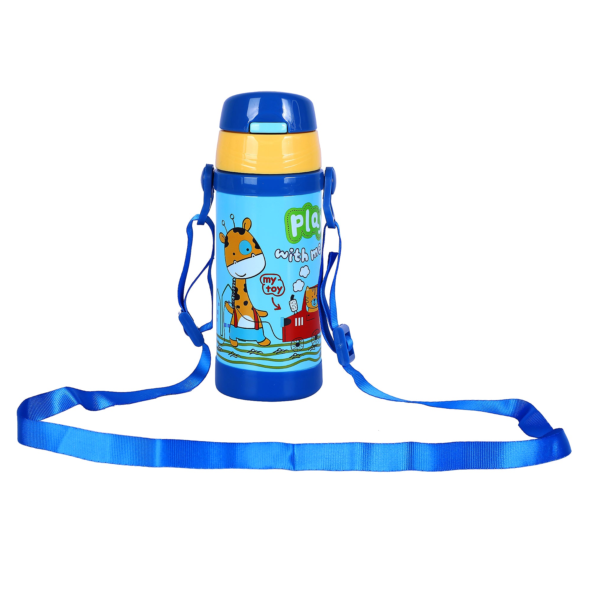 Stainless Steel Theme Kids Insulated Sipper Bottle With Strap Brave -350 Ml