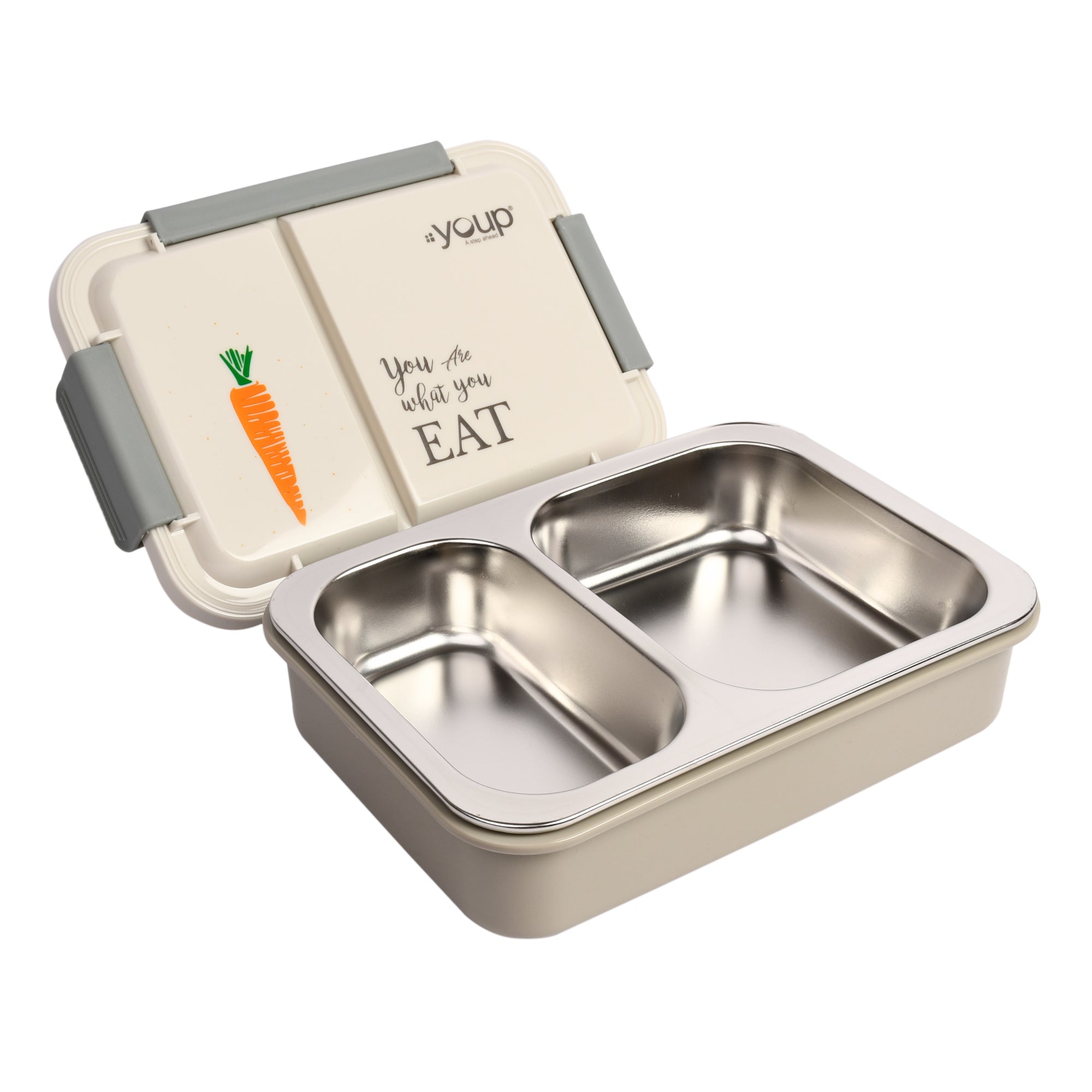 Stainless Steel Kids Bento Lunch Box With 2 Compartments Donut -750 Ml