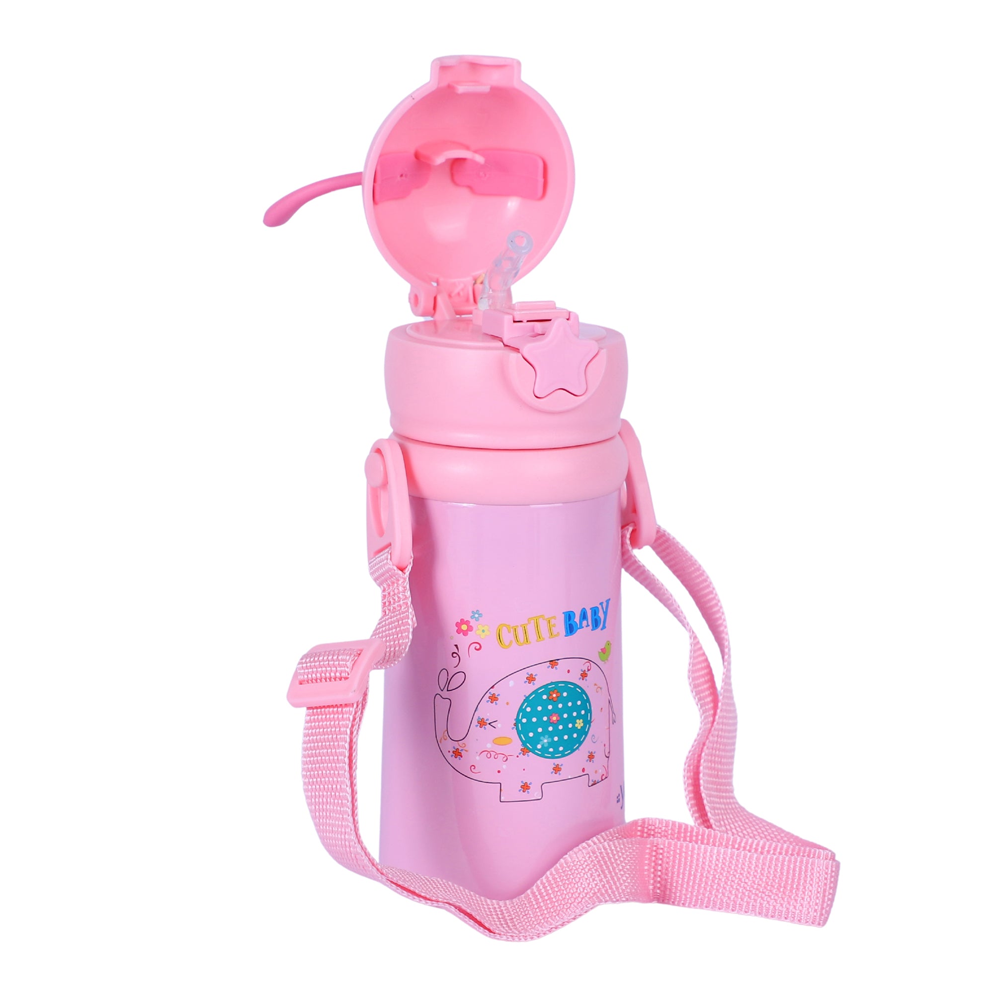 Stainless Steel Kids Sipper Bottle With Strap Style -500 Ml