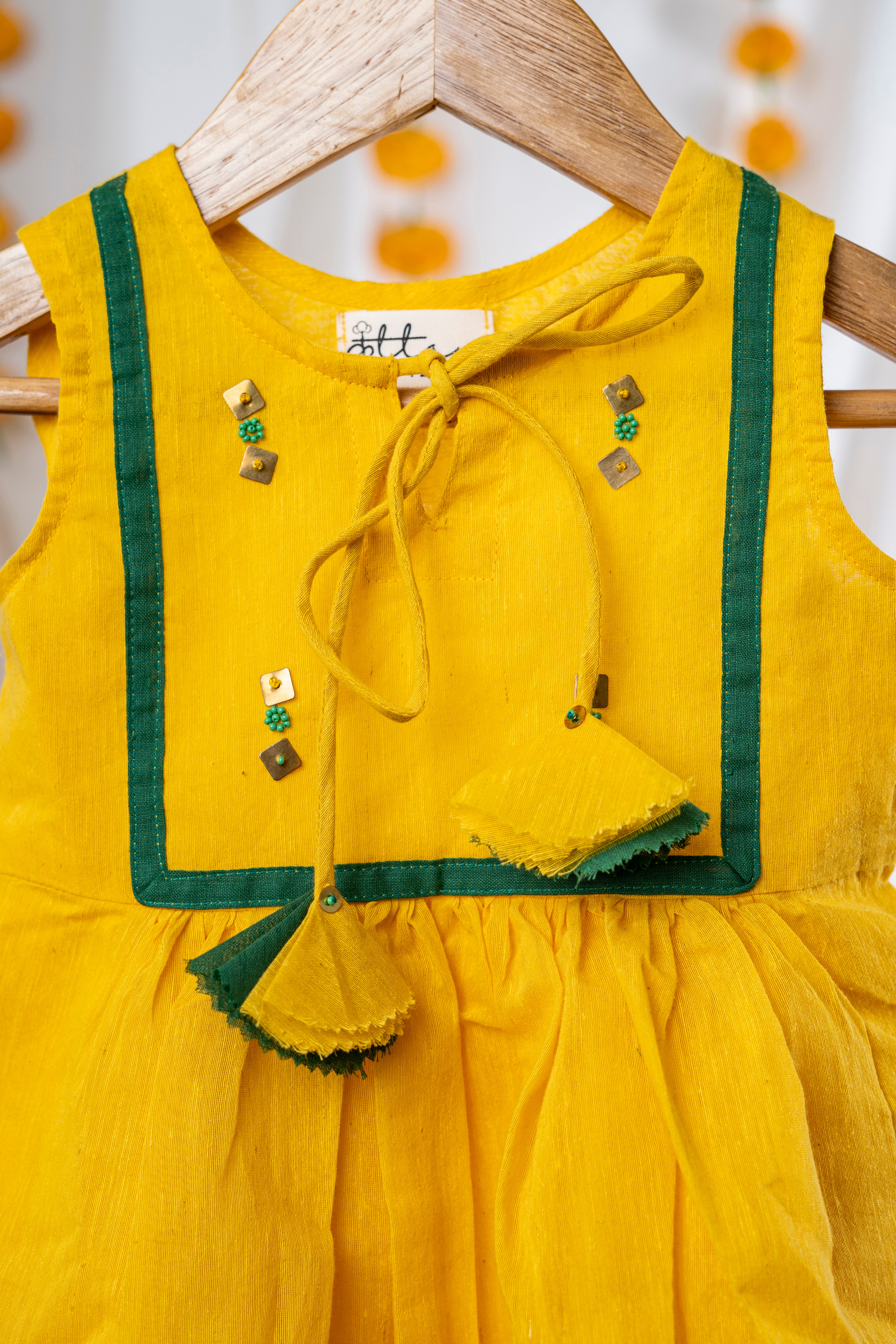 Beaded Yellow Sitara Dress - Ethnic Wear