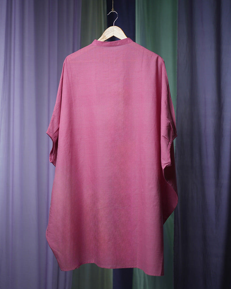 Peony Pink Women's Free Size Shirt Dress In Handwoven Cotton