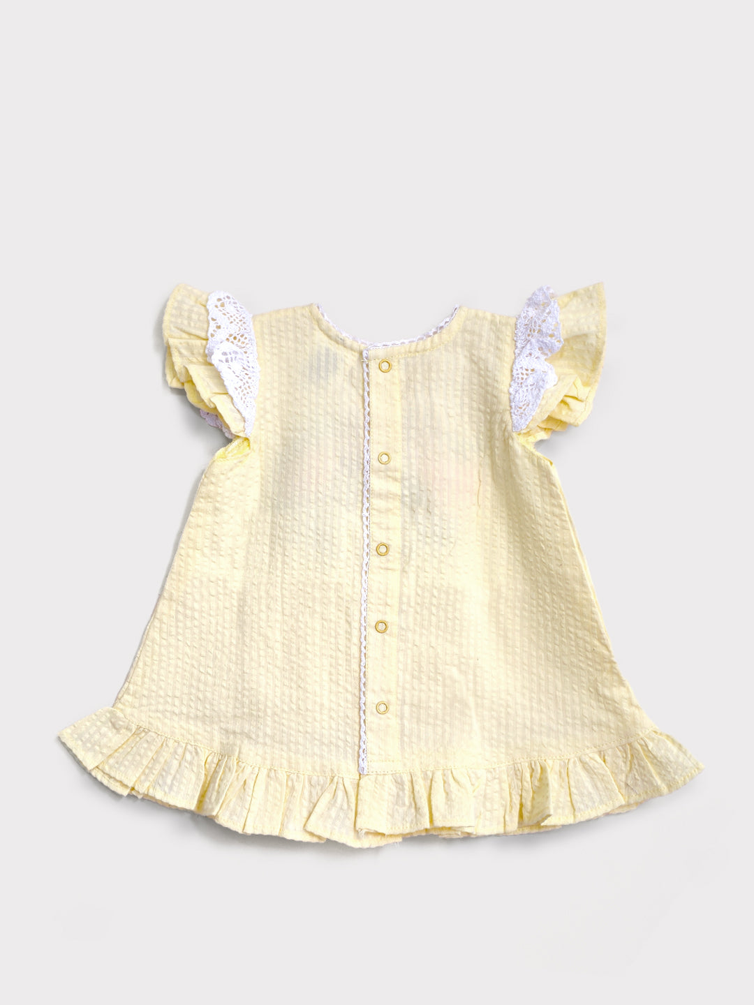 Blossom - Organic Cotton Hand Embroidered Yellow Baby Girl Dress - Totdot