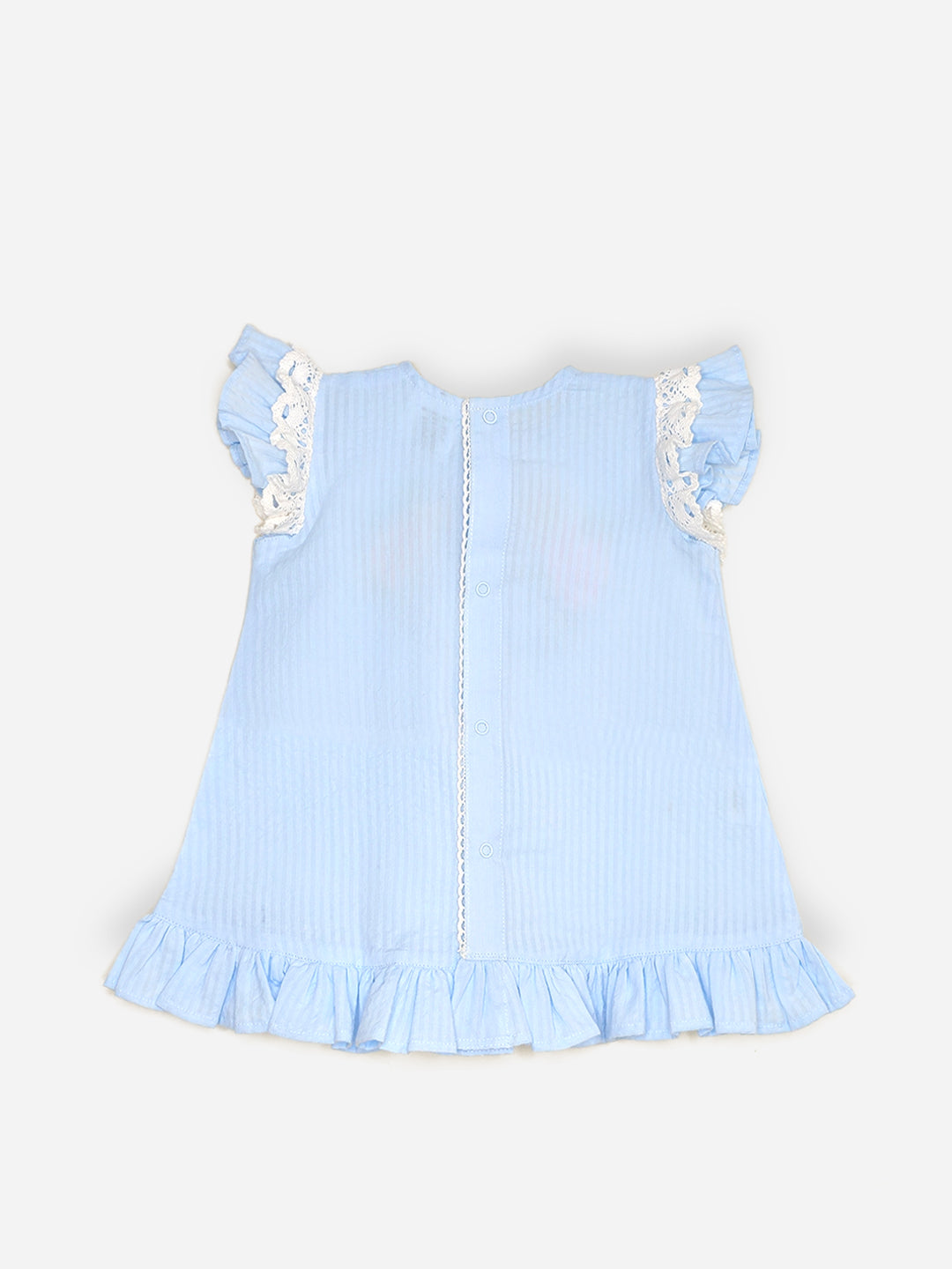 Blossom - Organic Cotton Hand Embroidered Blue Baby Girl Dress - Totdot