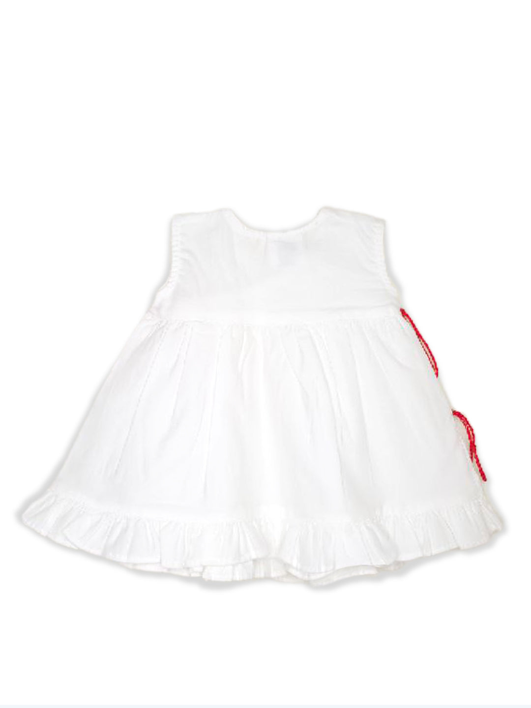 Hearts - Organic Cotton Embroidered Girls White Jabla / Dress - Totdot