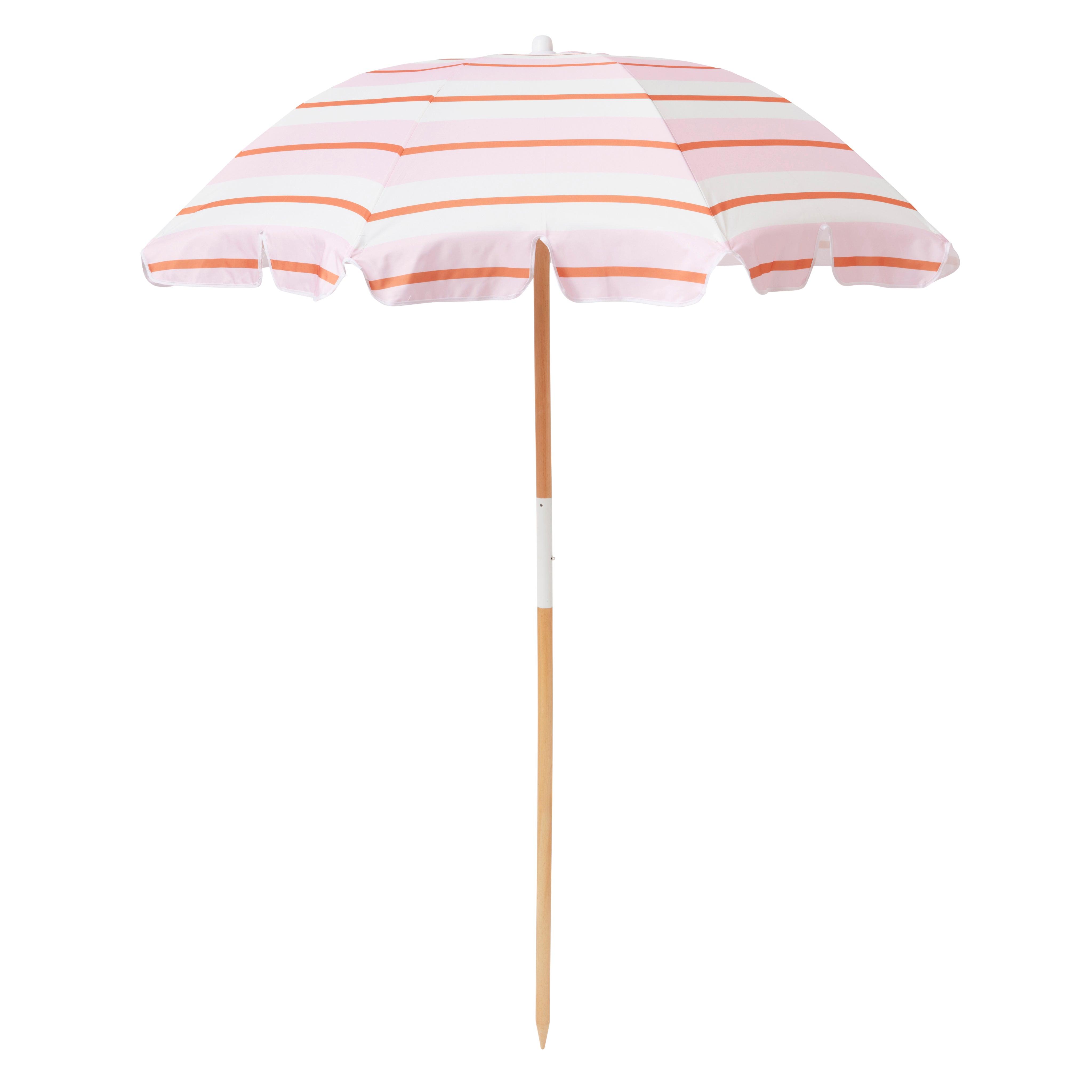 Beach Umbrella Summer Stripe Strawberry Sorbet - Totdot