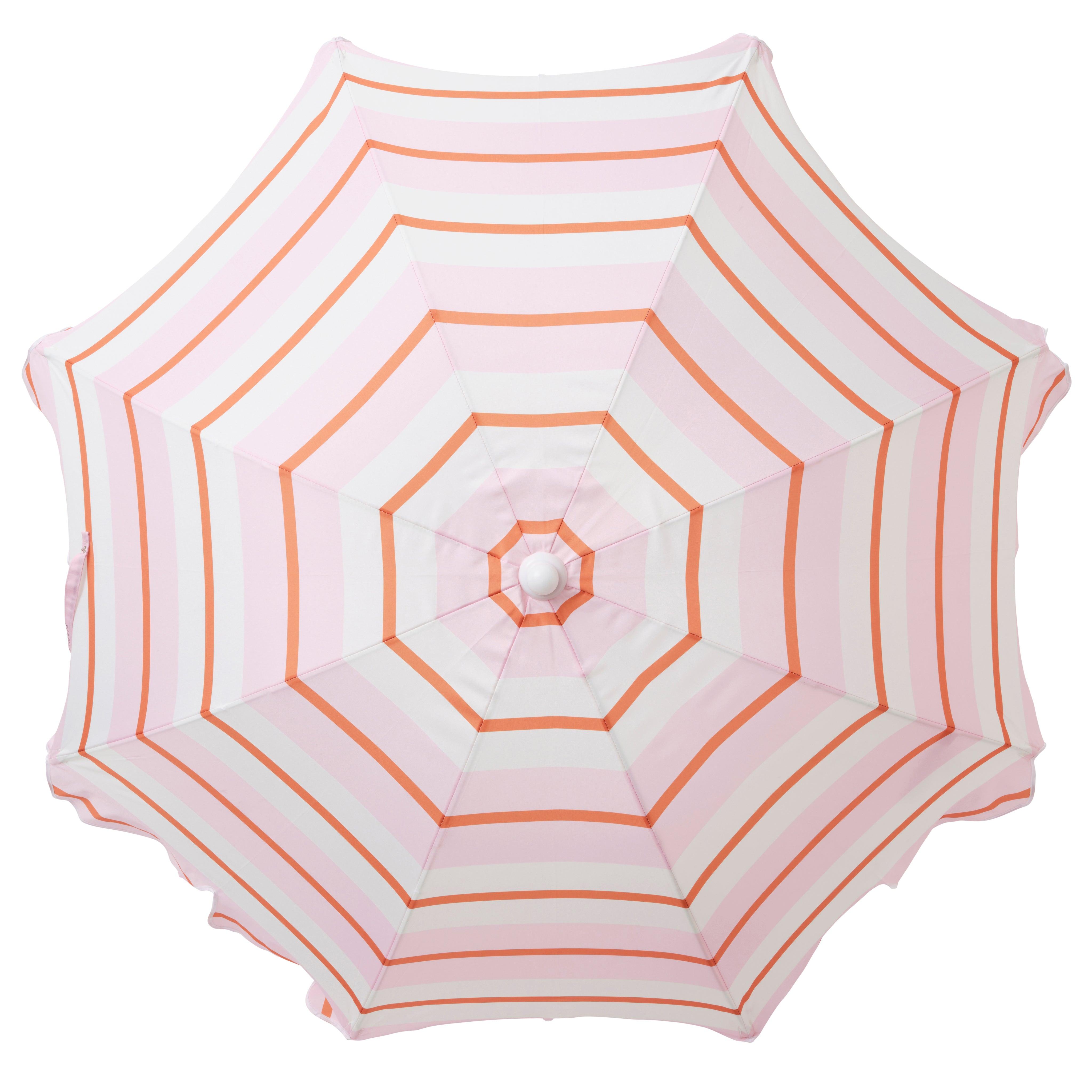 Beach Umbrella Summer Stripe Strawberry Sorbet - Totdot