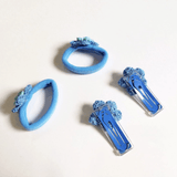 Blue Clip and Hair Tie set - Totdot