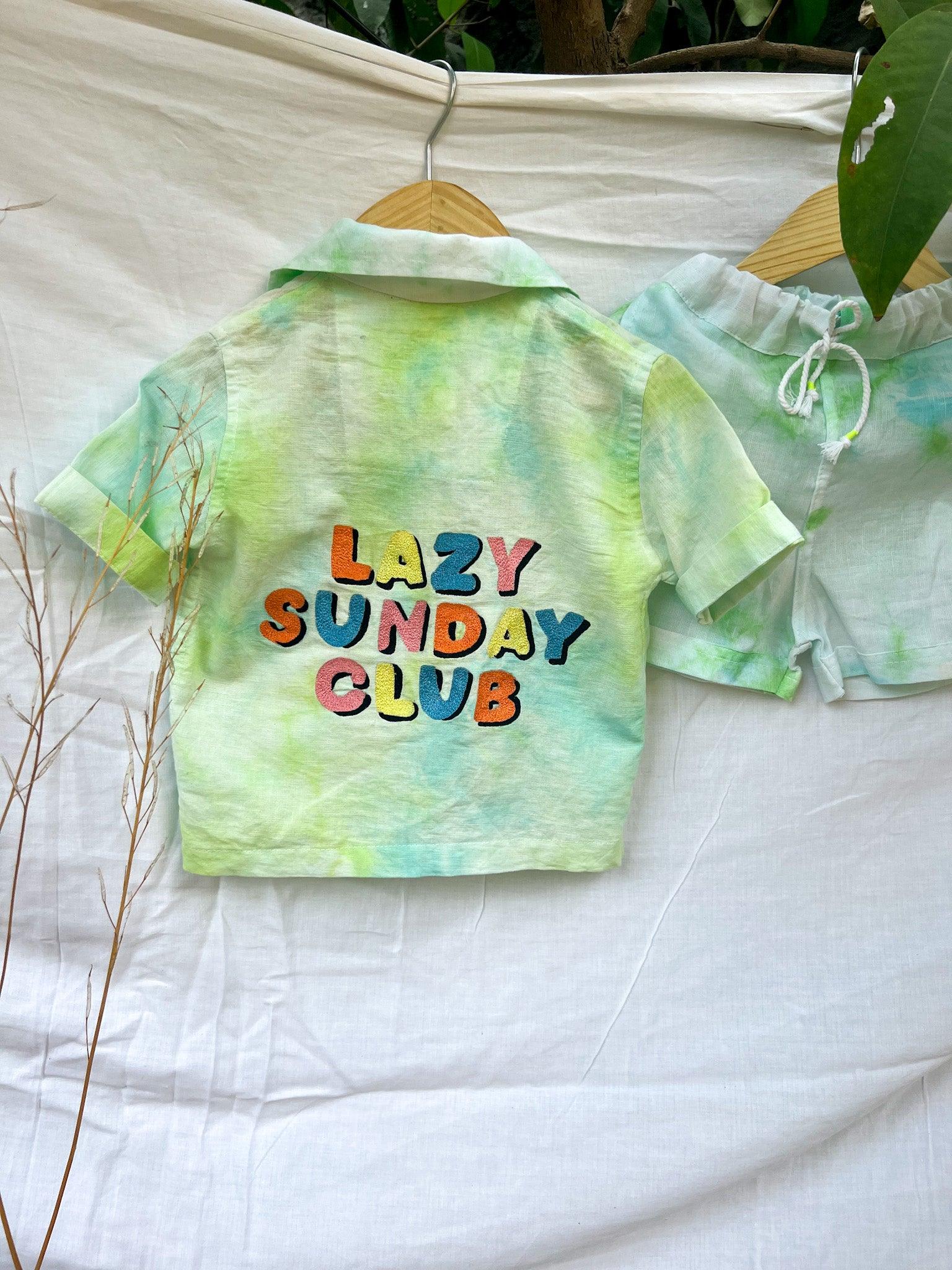 BLUE GREEN TIE DYE CO-RD SET - SET OF 2 - Totdot