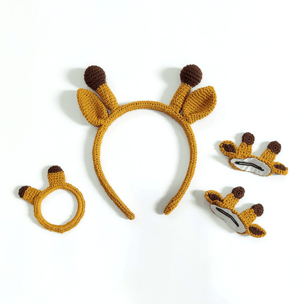 Brown Deer Hair Band, Clip and Hair Tie set - Totdot