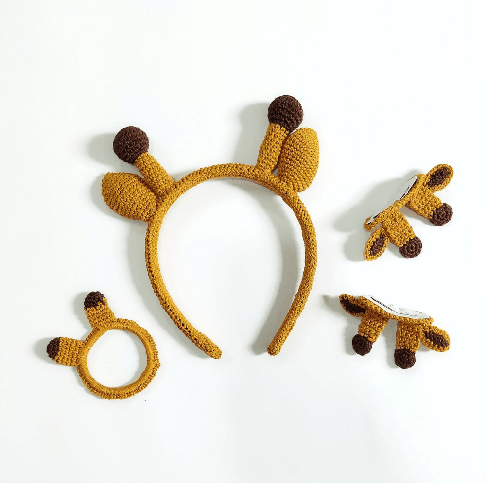 Brown Deer Hair Band, Clip and Hair Tie set - Totdot