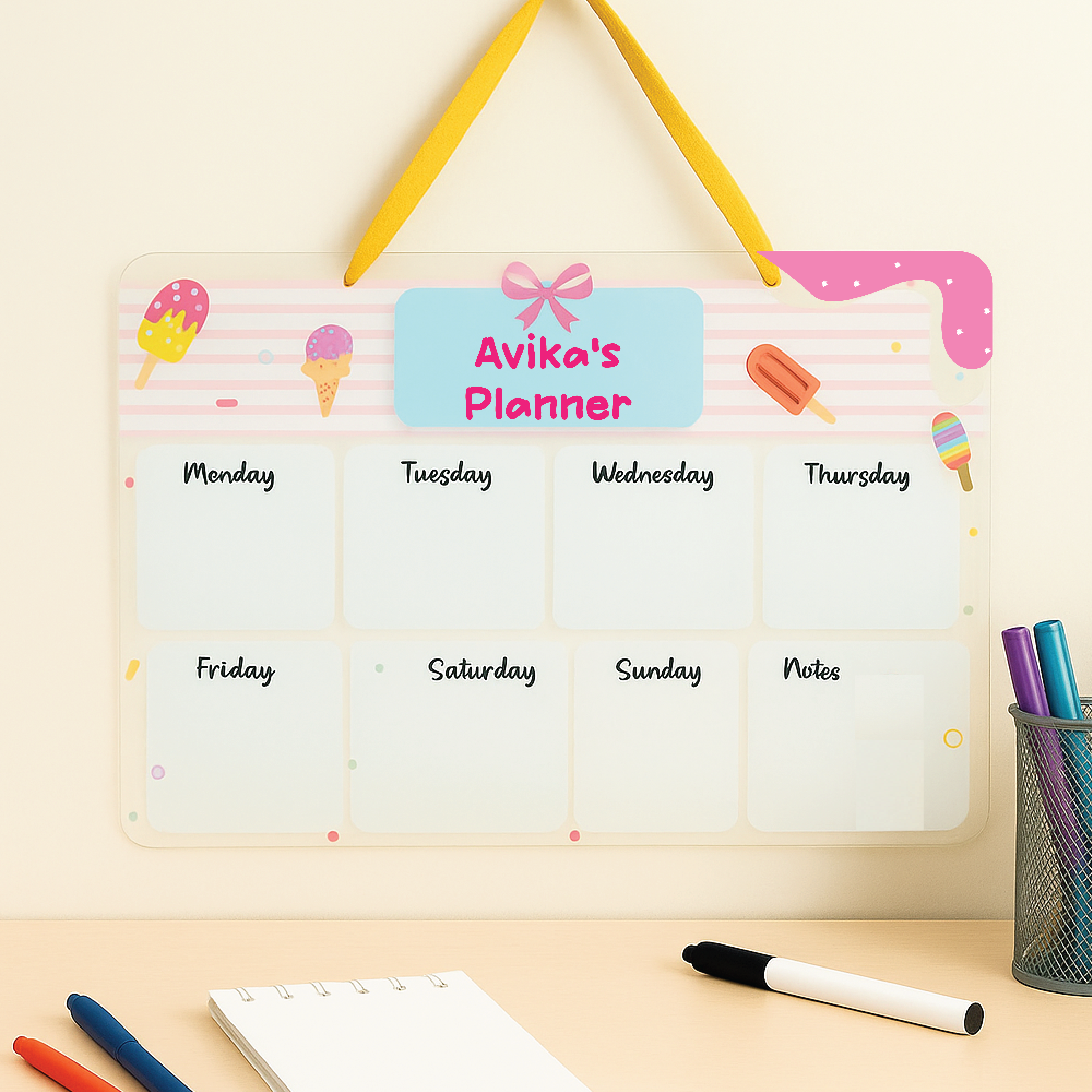 Acrylic planner - Ice Cream Delights