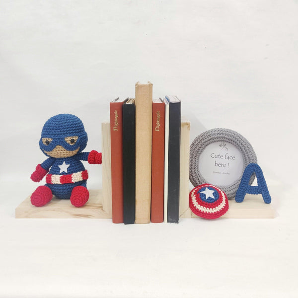 Captain America Photo Frame Book Ends - Totdot